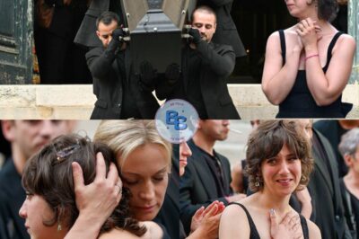 Obsèques de Thierry Ardisson : Audrey Crespo-Mara réconforte sa fille Manon, qui s’effondre et pleure devant le cercueil de son père.