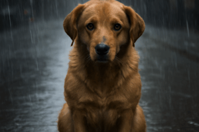 “Le Chien Abandonné Sous la Pluie : Un Mélange Déchirant de Solitude et d’Espoir”