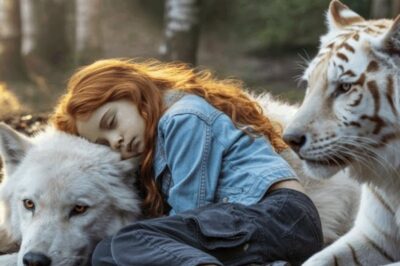 « La fillette s’effondre dans la forêt — sauvée uniquement par un loup et un tigre »