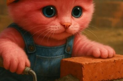 Après avoir perdu sa mère pour toujours, ce petit chaton est devenu ouvrier du bâtiment