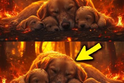 « Coincée dans un incendie de forêt avec ses chiots — ce qui se passe ensuite dépasse l’imagination »