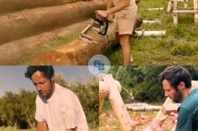 Vianney – Je construis ma cabane : écorçage de mes 80 rondins.