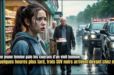 Une jeune femme paie les courses d’un vieil homme — Quelques heures plus tard, trois SUV noirs arrivent devant chez elle