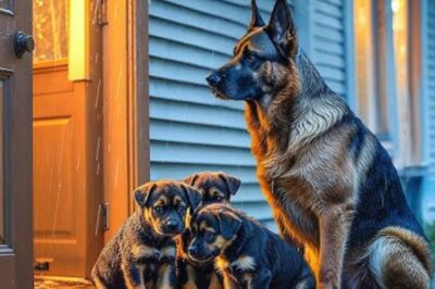 Au milieu d’une froide nuit d’hiver, un berger allemand et ses chiots sont trempés par la nuit. Ils tremblent et implorent l’aide d’une famille. Ce qui leur est arrivé vous fera pleurer.