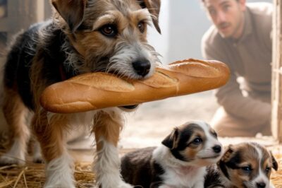 Un acte de bonté inespéré : l’histoire émouvante d’un chien errant qui vole du pain pour nourrir des chiots affamés et l’incroyable réaction d’un employé d’épicerie qui changera leurs vies à jamais.