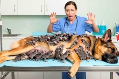 Une chienne donne naissance à 15 « chiots » – puis le vétérinaire réalise qu’ils ne sont PAS des chiens…