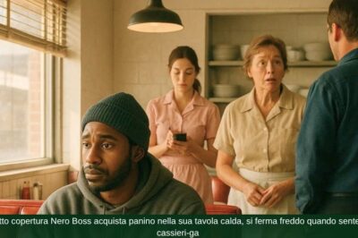 Sotto copertura Nero Boss acquista panino nella sua tavola calda, si ferma freddo quando sente 2 cassieri-ga