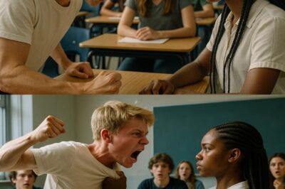 (Partie 2) Une harceleuse tente de faire sortir une nouvelle élève noire de la classe. Ce qu’elle fait ensuite a choqué tout le monde… La harceleuse la plus effrayante de l’école charge la seule élève noire de la classe et tente de la faire sortir de force devant tout le monde, en criant qu’elle n’a rien à faire. Tout le monde regarde, mais elle ne pleure pas, ne court pas, ne bronche pas.