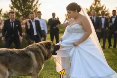 Nessuno al matrimonio sapeva cosa nascondeva sotto il vestito… ma il cane l’ha sentito in tempo
