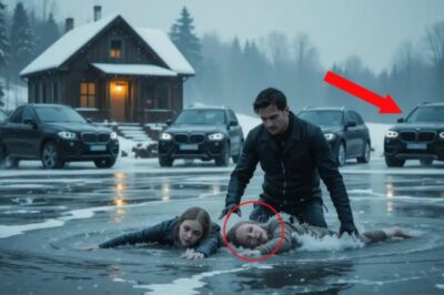 Un père célibataire en difficulté sauve ses jumelles d’un lac gelé, quelques jours plus tard, 5 SUV de luxe apportent un miracle