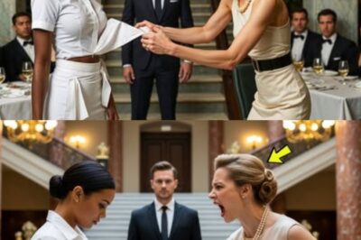 UNE FEMME RACISTE A DÉCHIRÉ LA ROBE, PENSANT QU’IL S’AGISSAIT SIMPLEMENT D’UNE SERVEUSE NOIRE – SON MARI MILLIONNAIRE A VU LA SCÈNE…