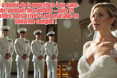 Elle a donné de la nourriture à un sans-abri pendant des années — puis 12 marines sont arrivés à son mariage en uniforme complet !