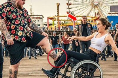 « Va-t’en, infirme !» – Des brutes frappent une fille handicapée sur la jetée de Santa Monica, puis une mer de cyclistes l’entoure.