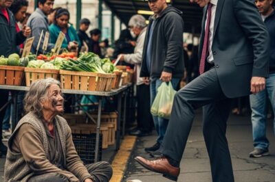 Un millionnaire a frappé une pauvre mendiante au marché, sans savoir qu’elle était la mère perdue qu’il cherchait depuis toujours…
