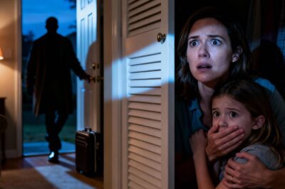 « Mon mari est rentré plus tôt que prévu de son voyage d’affaires. On a frappé à la porte et j’ai entendu : « Je suis rentré ! » Mais ma fille de six ans a soudain attrapé mon T-shirt et a chuchoté : « Maman… ce n’est PAS la voix de papa. Cachons-nous. » Je lui ai pris la main et je me suis glissée dans le placard du salon. Quelques instants plus tard, quelque chose d’incroyable s’est produit. »