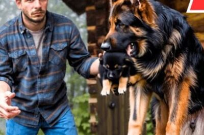 Une chienne berger allemand pleure en amenant son chiot mourant à un homme – ce qu’il fait est incroyable !
